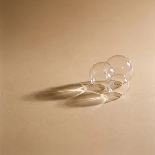 Three Translucent Bubbles With Caustic Shadows
