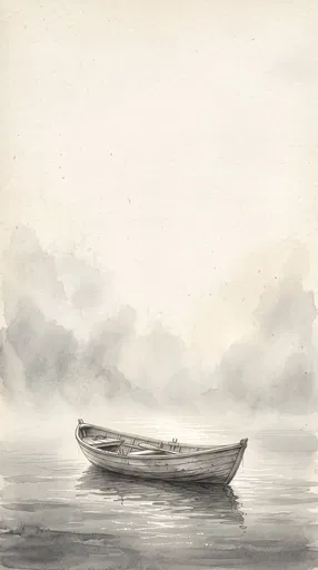 Wooden Dory Ink Wash Drawing