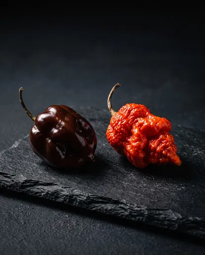 Chocolate Habanero and Red Ghost Pepper