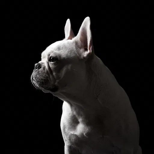 White French Bulldog Profile Studio Portrait