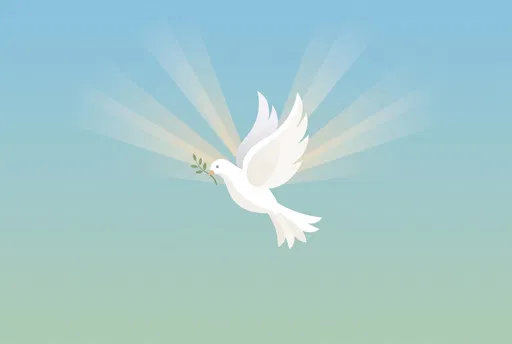 White Dove With Olive Branch Illustration