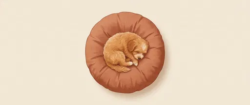 Sleeping Caramel Havapoo on Terracotta Cushion