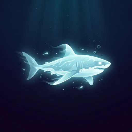 Glowing Spectral Ghost Shark Illustration