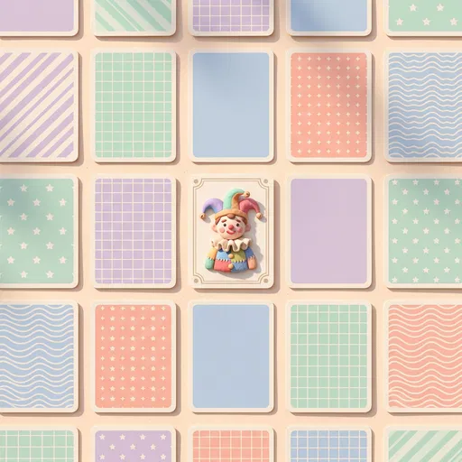Pastel Playing Cards With Clay Jester