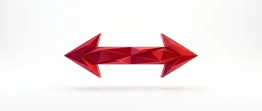 Red Low-Poly Double-Headed Arrow