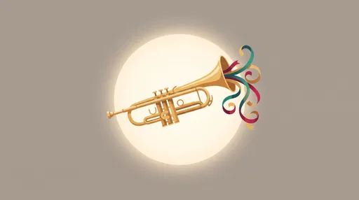 Brass Trumpet Illustration With Festive Ribbons