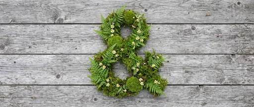 Botanical Moss Ampersand on Weathered Wood