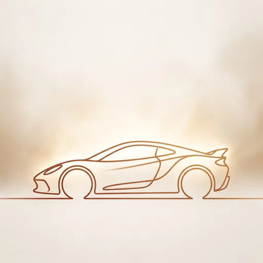 Minimalist Sports Car Line Art Icon