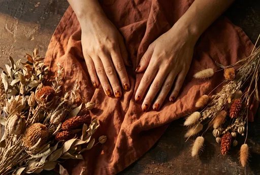 Hands With Tortoiseshell Almond Nails