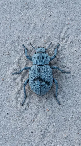 Overhead View of Blue Desert Beetle