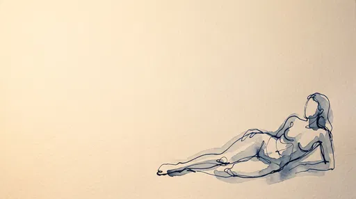 Minimalist Navy Ink Reclining Figure Sketch