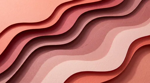 Wavy Coral and Blush Paper Layers