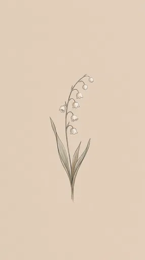Minimalist Lily of the Valley Illustration