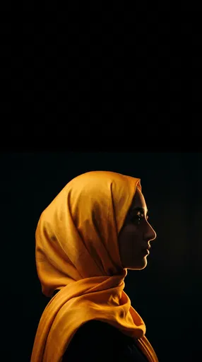 Woman in Yellow Hijab Profile Portrait