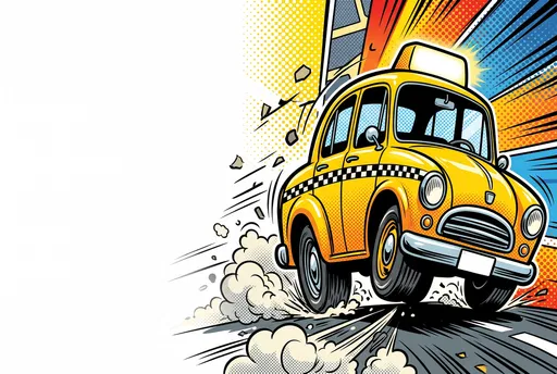 Pop Art Yellow Taxi Cab Illustration