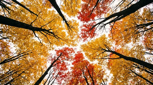 Low Angle Autumn Forest Canopy