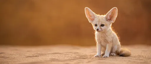 Baby Fennec Fox on Desert Sand