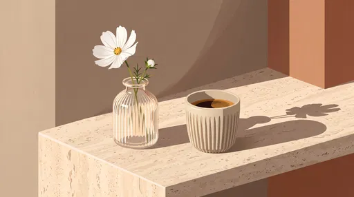 Minimal Illustration of Coffee and Flower