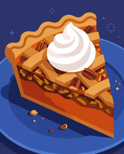 Pumpkin Pecan Pie Slice Illustration
