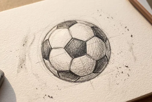 Graphite Sketch of a Soccer Ball