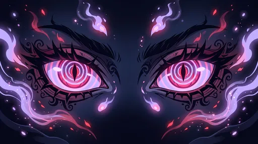 Glowing Hypnotic Anime Demon Eyes Illustration
