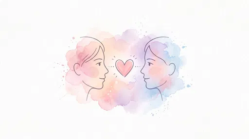 Watercolor Line Art Profiles With Heart
