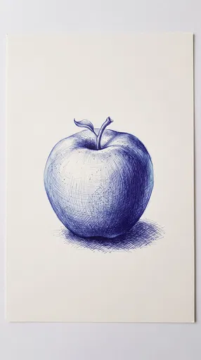 Blue Ballpoint Pen Apple Drawing