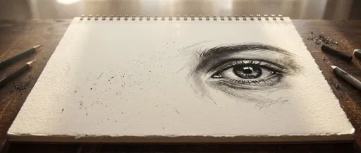 Charcoal Eye Sketch on Textured Paper