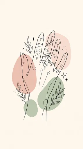 Minimalist Hand Tattoo Line Art Illustration