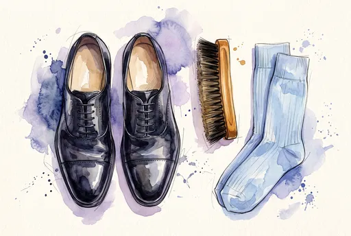 Watercolor Men's Dress Shoes and Accessories