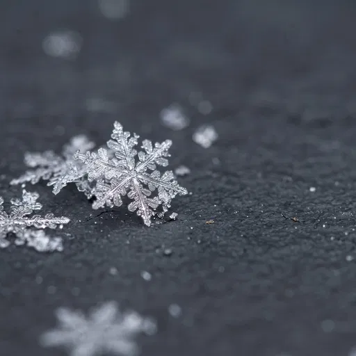 Macro Snowflake on Dark Slate