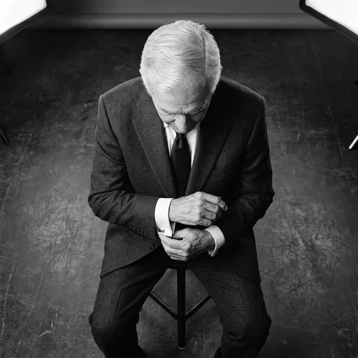 Senior Gentleman Adjusting Cufflinks in Studio
