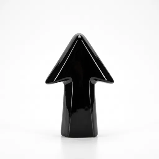 Glossy Black Ceramic Up Arrow