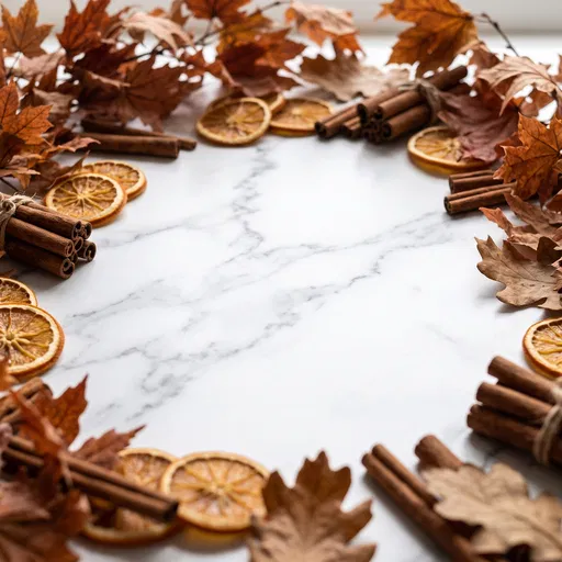 Autumn Foliage and Spice Marble Frame