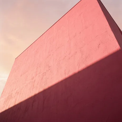 Minimalist Pink Stucco Wall in Sunlight