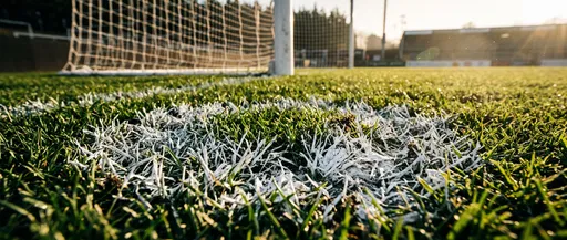 Close-Up of Soccer Field Penalty Spot