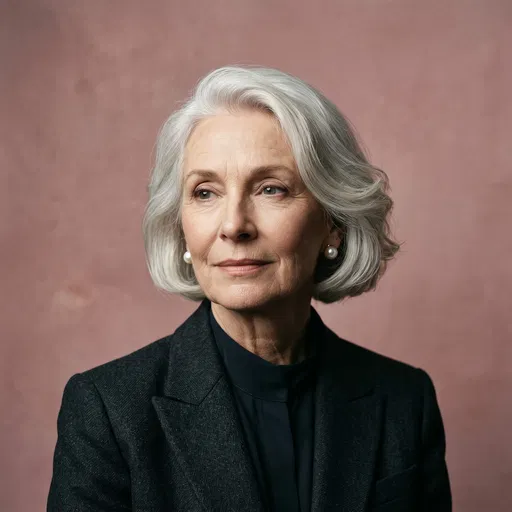 Elegant Senior Woman With White Bob