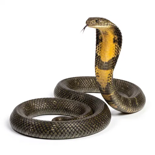 King Cobra Isolated on White Background