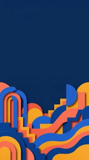 Geometric Paper Cutout Border Background