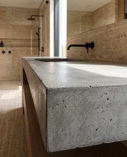 Modern Concrete Bathroom Vanity Countertop