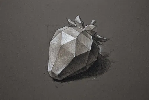 Geometric Strawberry Academic Charcoal Study
