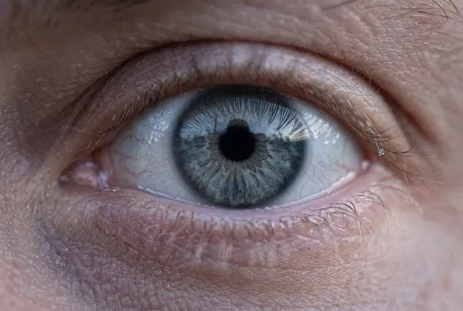 Macro Close-Up of Slate Gray Eye