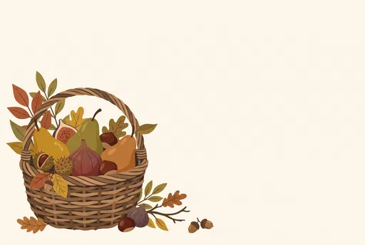 Autumn Harvest Basket Illustration Background