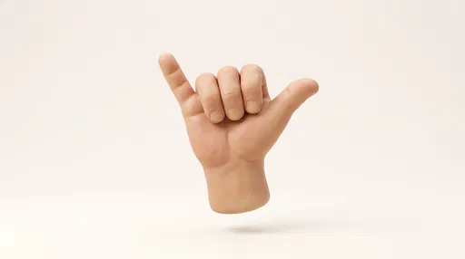 3D Clay Hand Shaka Sign