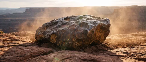 Ancient Iron Meteorite in Desert Canyon