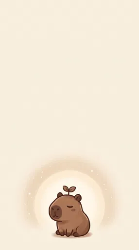 Cute Sleepy Capybara Minimalist Illustration