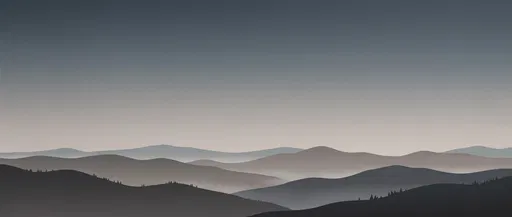 Minimalist Layered Mountain Ridges at Twilight