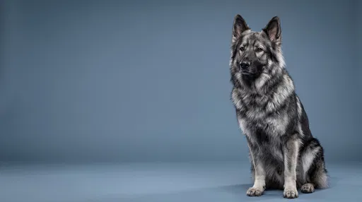 Studio Portrait of Shiloh Shepherd Dog