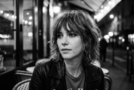 Monochrome Portrait of Woman with Shag Bob