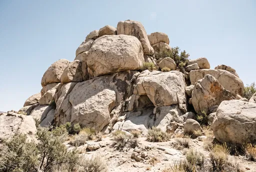 Stacked Desert Boulders Under Clear Sky